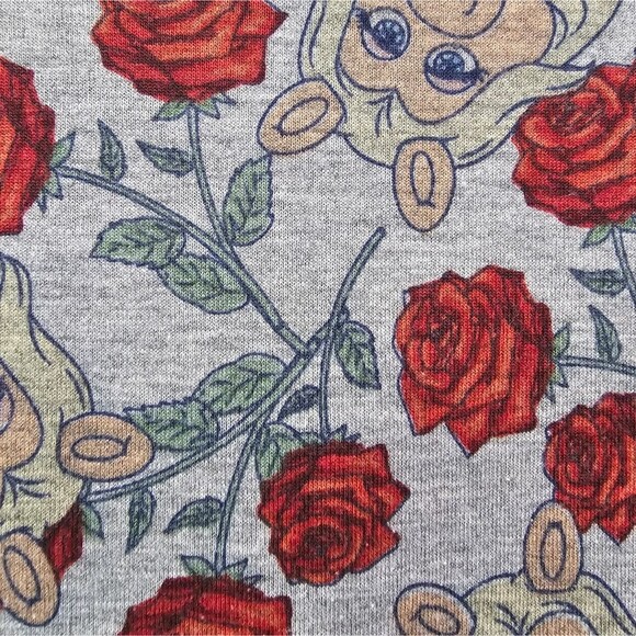 LuLaRoe Disney Irma Tunic Sz L Miss Piggy Rose Floral Vintage Inspired Print Tee - Picture 4 of 12